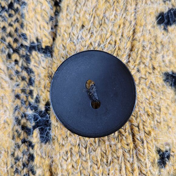 Ces Femme Leopard Print Oversized Cardigan Medium Wool Angora Blend - Picture 8 of 16